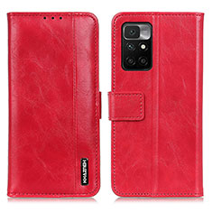 Custodia Portafoglio In Pelle Cover con Supporto M11L per Xiaomi Redmi 10 4G Rosso