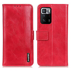 Custodia Portafoglio In Pelle Cover con Supporto M11L per Xiaomi Redmi Note 10 Pro 5G Rosso