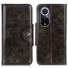 Custodia Portafoglio In Pelle Cover con Supporto M12L per Huawei Nova 9 Bronze