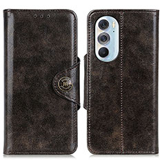 Custodia Portafoglio In Pelle Cover con Supporto M12L per Motorola Moto Edge X30 5G Bronze