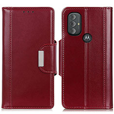 Custodia Portafoglio In Pelle Cover con Supporto M12L per Motorola Moto G Play (2023) Rosso