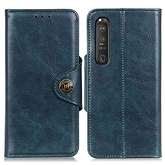 Custodia Portafoglio In Pelle Cover con Supporto M12L per Sony Xperia 1 III Blu