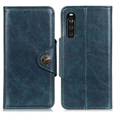 Custodia Portafoglio In Pelle Cover con Supporto M12L per Sony Xperia 10 III Lite Blu