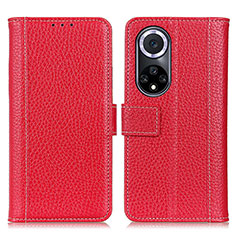 Custodia Portafoglio In Pelle Cover con Supporto M13L per Huawei Honor 50 5G Rosso