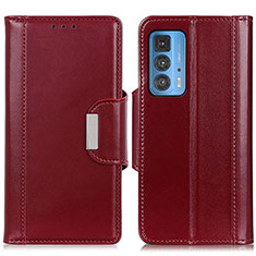 Custodia Portafoglio In Pelle Cover con Supporto M13L per Motorola Moto Edge S Pro 5G Rosso