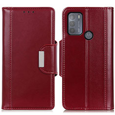 Custodia Portafoglio In Pelle Cover con Supporto M13L per Motorola Moto G50 Rosso