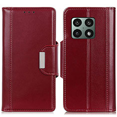 Custodia Portafoglio In Pelle Cover con Supporto M13L per OnePlus 10 Pro 5G Rosso