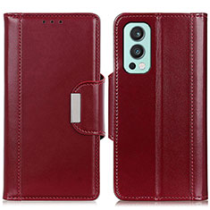 Custodia Portafoglio In Pelle Cover con Supporto M13L per OnePlus Nord 2 5G Rosso