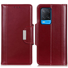 Custodia Portafoglio In Pelle Cover con Supporto M13L per Oppo A54 4G Rosso