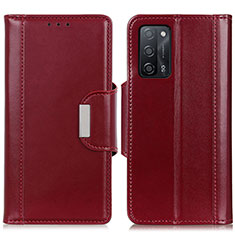 Custodia Portafoglio In Pelle Cover con Supporto M13L per Oppo A56 5G Rosso