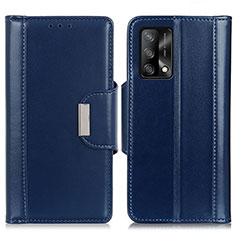 Custodia Portafoglio In Pelle Cover con Supporto M13L per Oppo A74 4G Blu