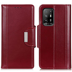 Custodia Portafoglio In Pelle Cover con Supporto M13L per Oppo A95 5G Rosso