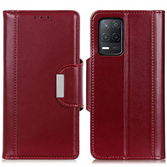 Custodia Portafoglio In Pelle Cover con Supporto M13L per Realme 8 5G Rosso