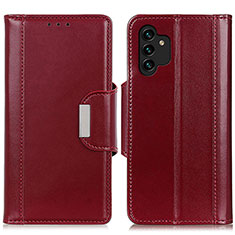 Custodia Portafoglio In Pelle Cover con Supporto M13L per Samsung Galaxy A13 4G Rosso