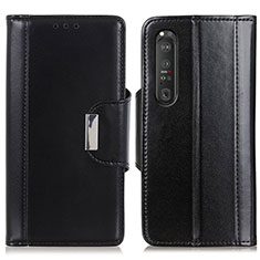 Custodia Portafoglio In Pelle Cover con Supporto M13L per Sony Xperia 1 III Nero