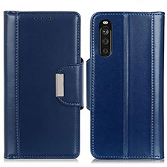 Custodia Portafoglio In Pelle Cover con Supporto M13L per Sony Xperia 10 III Blu