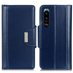 Custodia Portafoglio In Pelle Cover con Supporto M13L per Sony Xperia 5 III Blu