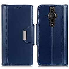 Custodia Portafoglio In Pelle Cover con Supporto M13L per Sony Xperia PRO-I Blu