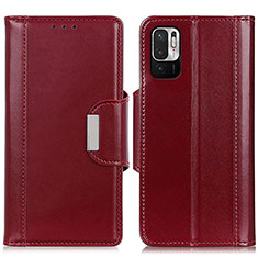 Custodia Portafoglio In Pelle Cover con Supporto M13L per Xiaomi Redmi Note 10 JE 5G Rosso