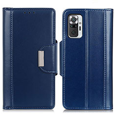 Custodia Portafoglio In Pelle Cover con Supporto M13L per Xiaomi Redmi Note 10 Pro 4G Blu