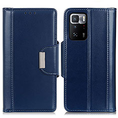 Custodia Portafoglio In Pelle Cover con Supporto M13L per Xiaomi Redmi Note 10 Pro 5G Blu