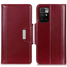 Custodia Portafoglio In Pelle Cover con Supporto M13L per Xiaomi Redmi Note 11 4G (2021) Rosso