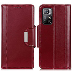 Custodia Portafoglio In Pelle Cover con Supporto M13L per Xiaomi Redmi Note 11 5G Rosso