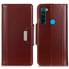 Custodia Portafoglio In Pelle Cover con Supporto M13L per Xiaomi Redmi Note 8 (2021) Marrone