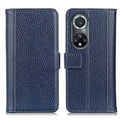 Custodia Portafoglio In Pelle Cover con Supporto M14L per Huawei Nova 9 Pro Blu