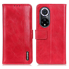 Custodia Portafoglio In Pelle Cover con Supporto M14L per Huawei Nova 9 Rosso