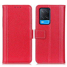 Custodia Portafoglio In Pelle Cover con Supporto M14L per Oppo A54 4G Rosso