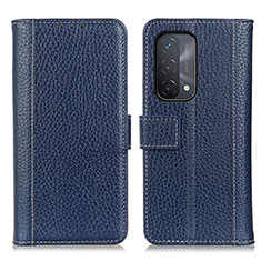 Custodia Portafoglio In Pelle Cover con Supporto M14L per Oppo A74 5G Blu