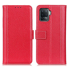 Custodia Portafoglio In Pelle Cover con Supporto M14L per Oppo A94 4G Rosso