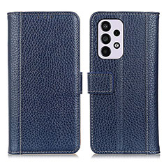 Custodia Portafoglio In Pelle Cover con Supporto M14L per Samsung Galaxy A33 5G Blu