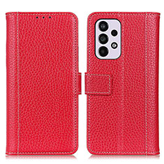 Custodia Portafoglio In Pelle Cover con Supporto M14L per Samsung Galaxy A33 5G Rosso