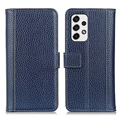 Custodia Portafoglio In Pelle Cover con Supporto M14L per Samsung Galaxy A53 5G Blu