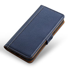 Custodia Portafoglio In Pelle Cover con Supporto M14L per Samsung Galaxy A72 5G Blu