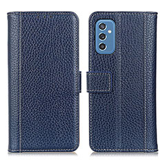Custodia Portafoglio In Pelle Cover con Supporto M14L per Samsung Galaxy M52 5G Blu