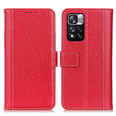 Custodia Portafoglio In Pelle Cover con Supporto M14L per Xiaomi Mi 11i 5G (2022) Rosso