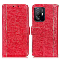 Custodia Portafoglio In Pelle Cover con Supporto M14L per Xiaomi Mi 11T 5G Rosso