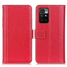 Custodia Portafoglio In Pelle Cover con Supporto M14L per Xiaomi Redmi 10 4G Rosso