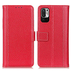 Custodia Portafoglio In Pelle Cover con Supporto M14L per Xiaomi Redmi Note 10 JE 5G Rosso