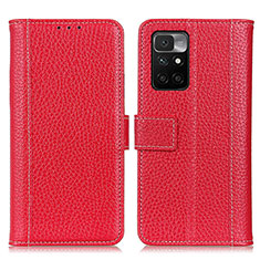 Custodia Portafoglio In Pelle Cover con Supporto M14L per Xiaomi Redmi Note 11 4G (2021) Rosso