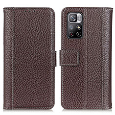 Custodia Portafoglio In Pelle Cover con Supporto M14L per Xiaomi Redmi Note 11 5G Marrone