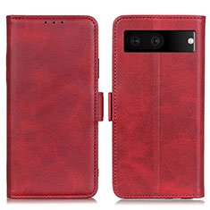 Custodia Portafoglio In Pelle Cover con Supporto M15L per Google Pixel 7 5G Rosso