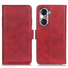 Custodia Portafoglio In Pelle Cover con Supporto M15L per Huawei Honor 60 5G Rosso