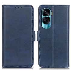 Custodia Portafoglio In Pelle Cover con Supporto M15L per Huawei Honor 90 Lite 5G Blu