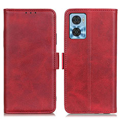 Custodia Portafoglio In Pelle Cover con Supporto M15L per Motorola Moto E22 Rosso