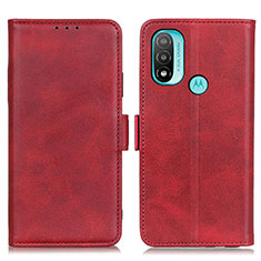 Custodia Portafoglio In Pelle Cover con Supporto M15L per Motorola Moto E30 Rosso