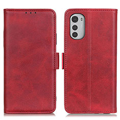 Custodia Portafoglio In Pelle Cover con Supporto M15L per Motorola Moto E32 Rosso